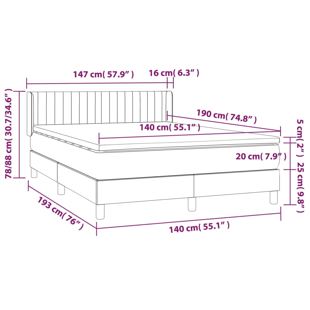 Boxspring met matras stof blauw 140x190 cm is nu te koop bij PeponiXL, paradijselijk wonen!