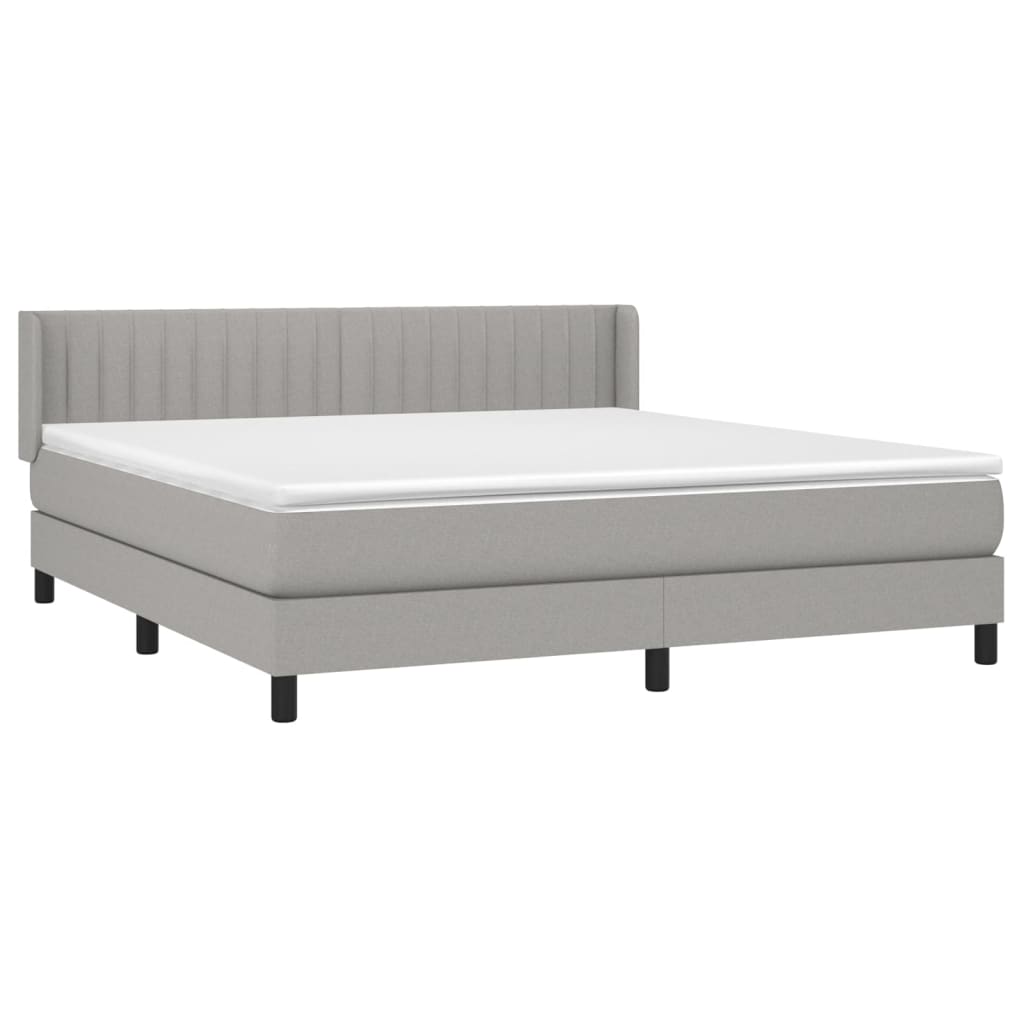 Boxspring met matras stof lichtgrijs 160x200 cm is nu te koop bij PeponiXL, paradijselijk wonen!
