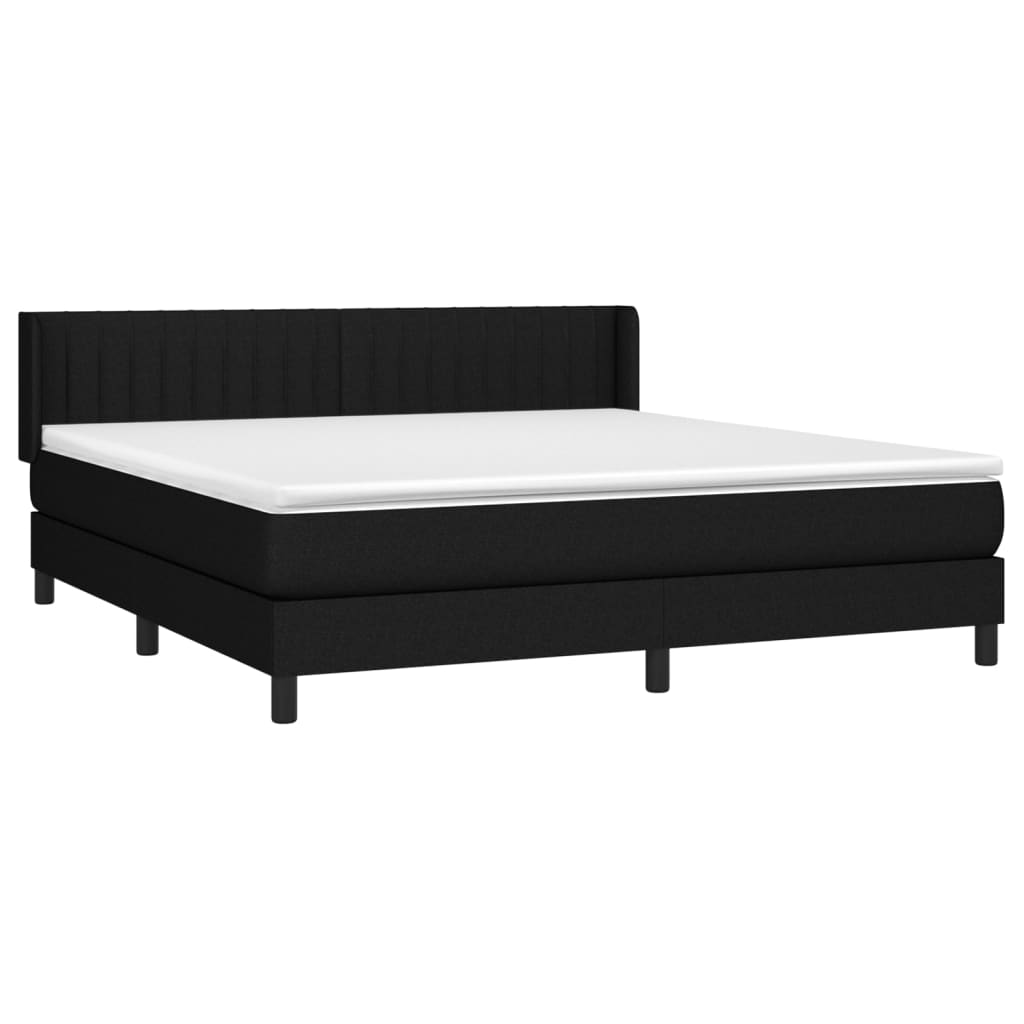 Boxspring met matras stof zwart 160x200 cm is nu te koop bij PeponiXL, paradijselijk wonen!