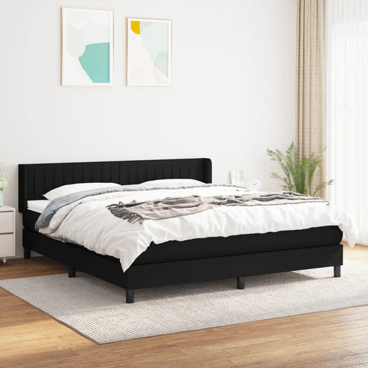 Boxspring met matras stof zwart 160x200 cm is nu te koop bij PeponiXL, paradijselijk wonen!