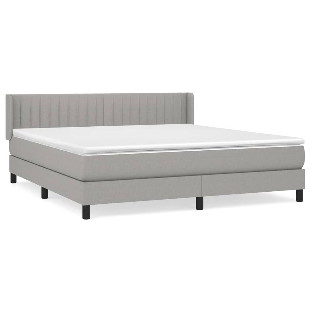 Boxspring met matras stof lichtgrijs 180x200 cm is nu te koop bij PeponiXL, paradijselijk wonen!