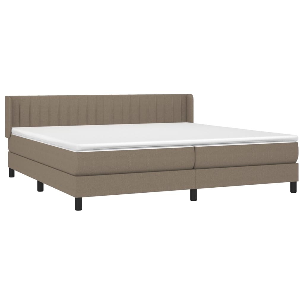 Boxspring met matras stof taupe 200x200 cm is nu te koop bij PeponiXL, paradijselijk wonen!