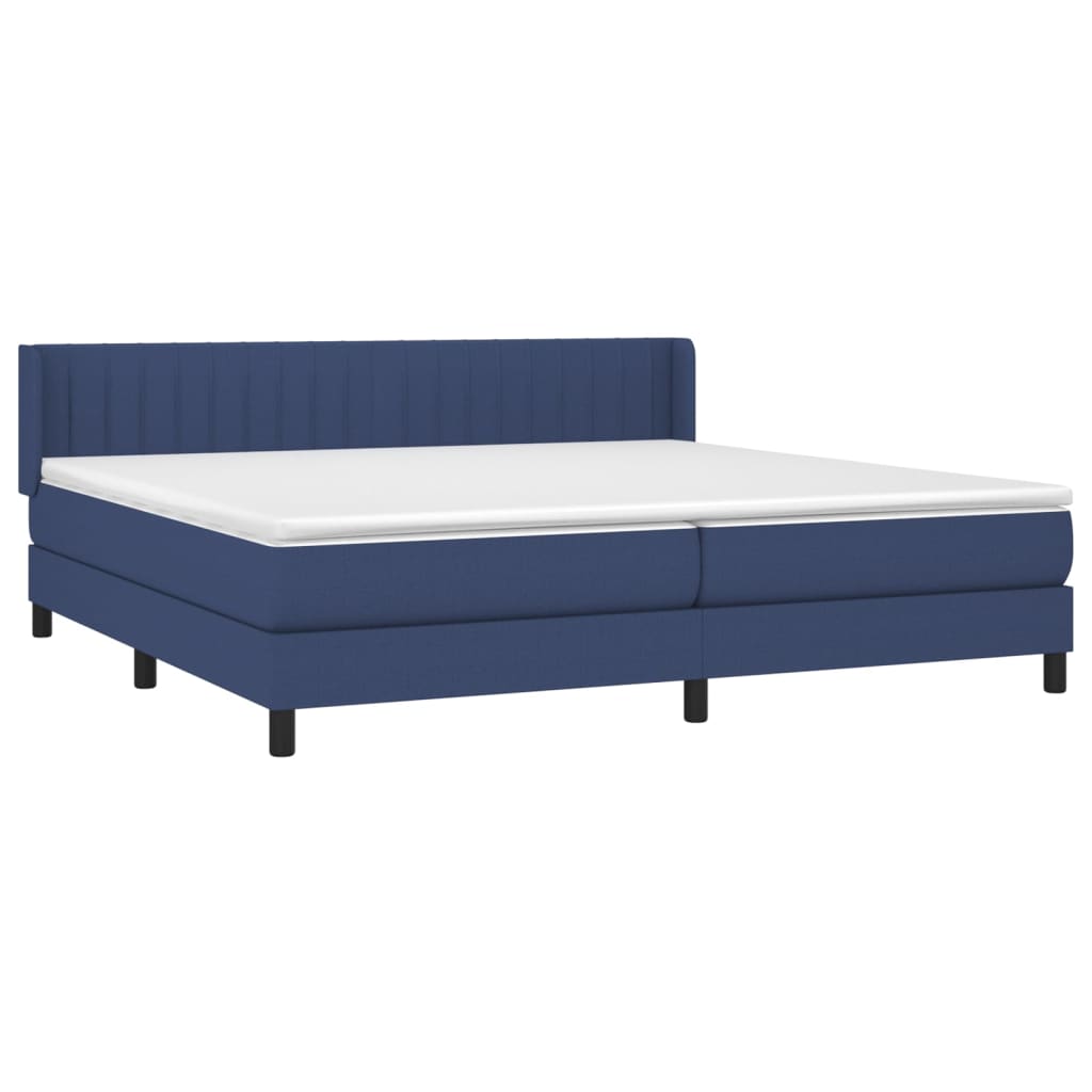 Boxspring met matras stof blauw 200x200 cm is nu te koop bij PeponiXL, paradijselijk wonen!