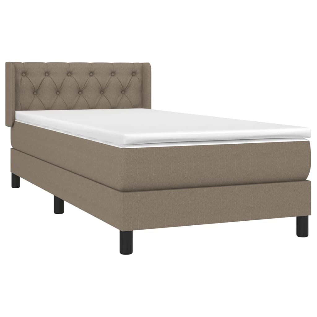 Boxspring met matras stof taupe 80x200 cm is nu te koop bij PeponiXL, paradijselijk wonen!