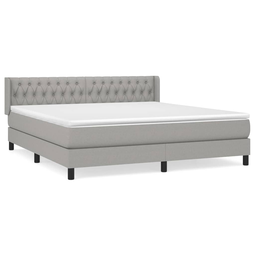 Boxspring met matras stof lichtgrijs 180x200 cm is nu te koop bij PeponiXL, paradijselijk wonen!