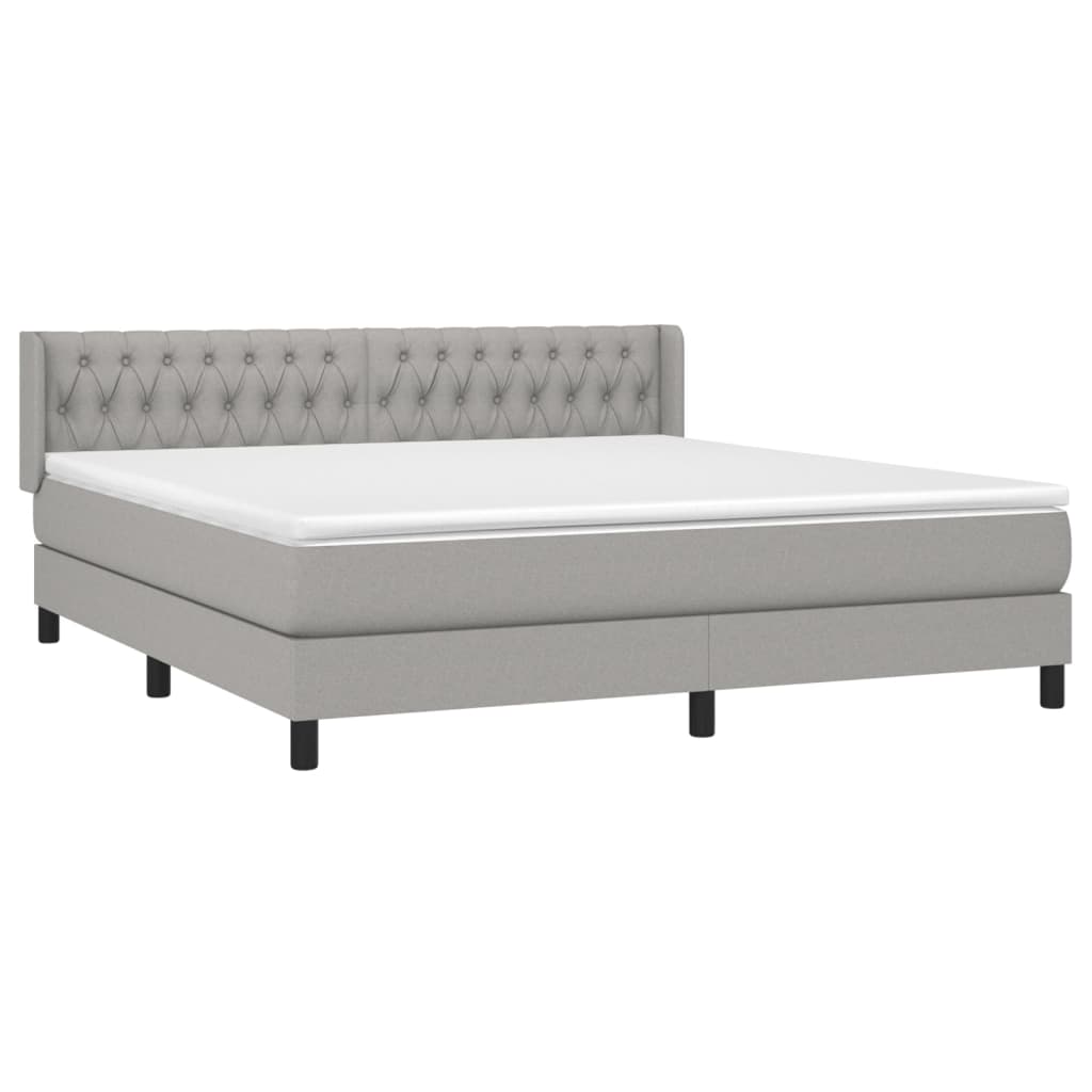Boxspring met matras stof lichtgrijs 180x200 cm is nu te koop bij PeponiXL, paradijselijk wonen!