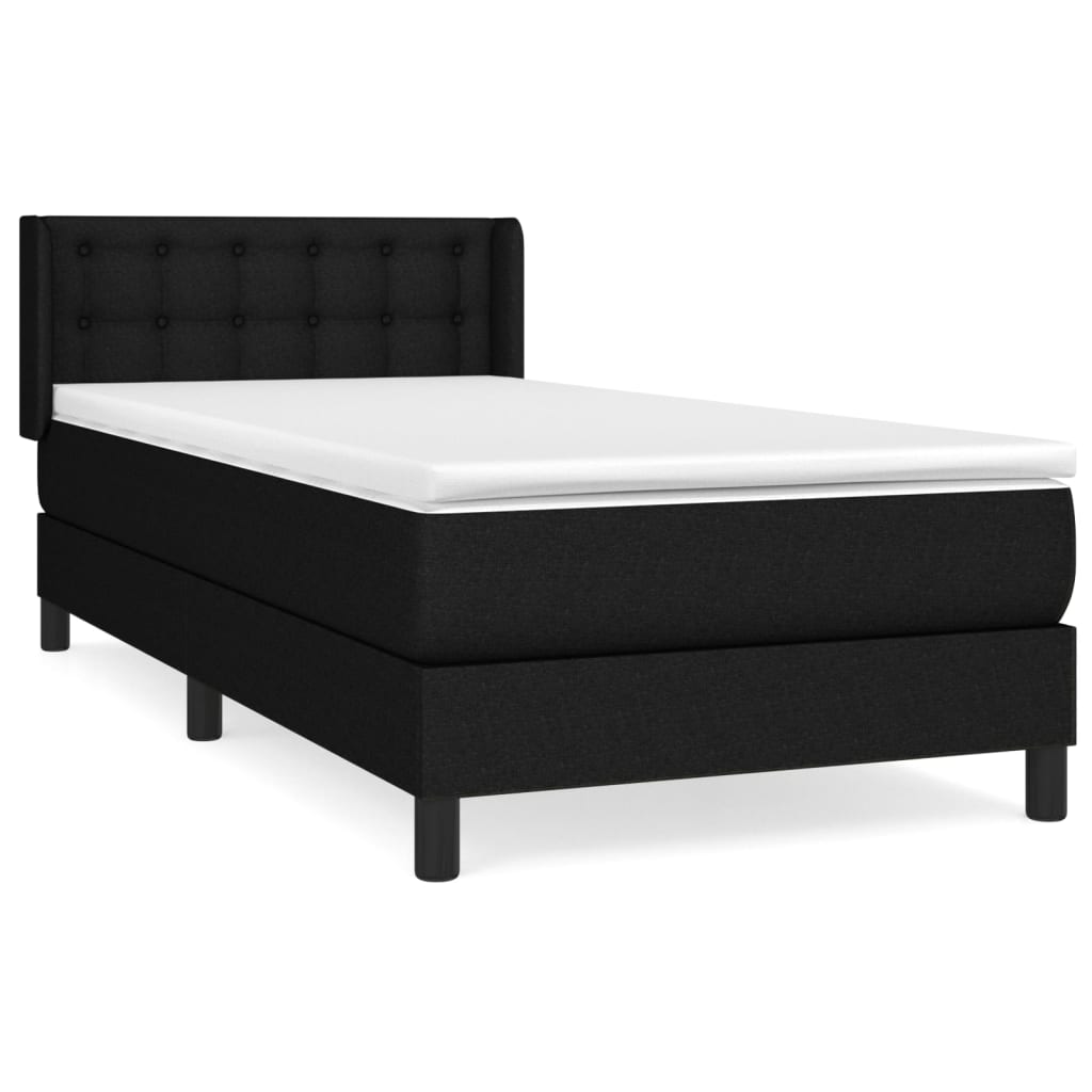 Boxspring met matras stof zwart 90x190 cm is nu te koop bij PeponiXL, paradijselijk wonen!