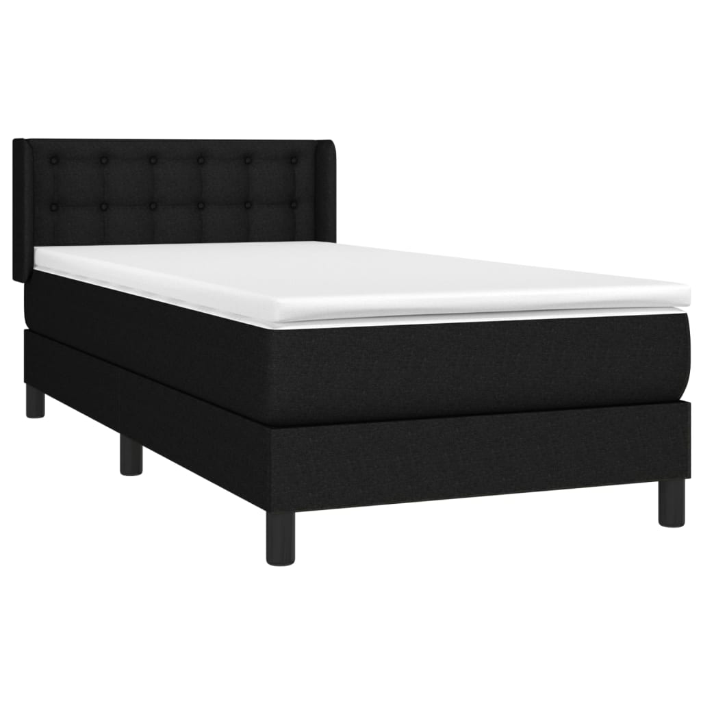 Boxspring met matras stof zwart 90x190 cm is nu te koop bij PeponiXL, paradijselijk wonen!