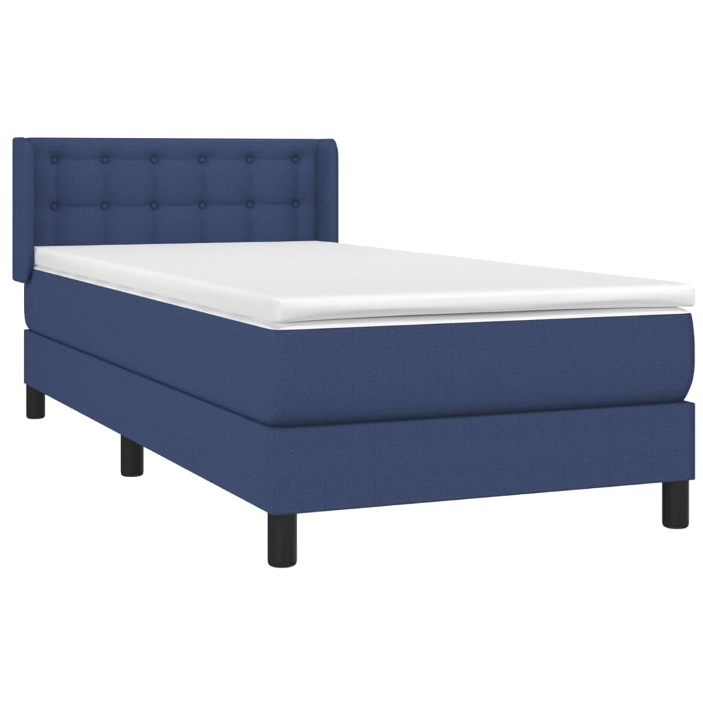 Boxspring met matras stof blauw 90x190 cm is nu te koop bij PeponiXL, paradijselijk wonen!