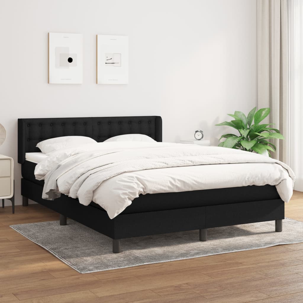 Boxspring met matras stof zwart 140x200 cm is nu te koop bij PeponiXL, paradijselijk wonen!