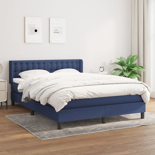 Boxspring met matras stof blauw 140x200 cm is nu te koop bij PeponiXL, paradijselijk wonen!