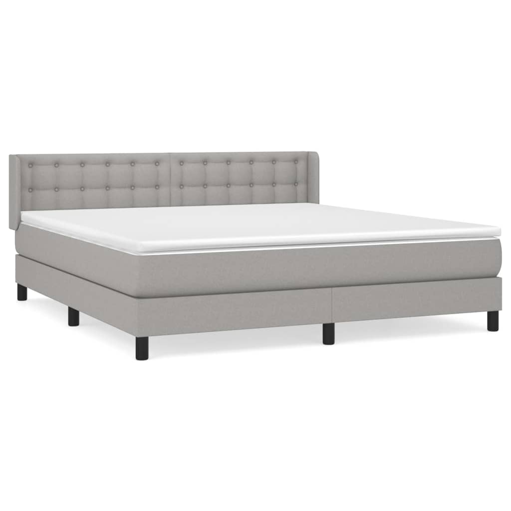 Boxspring met matras stof lichtgrijs 160x200 cm is nu te koop bij PeponiXL, paradijselijk wonen!