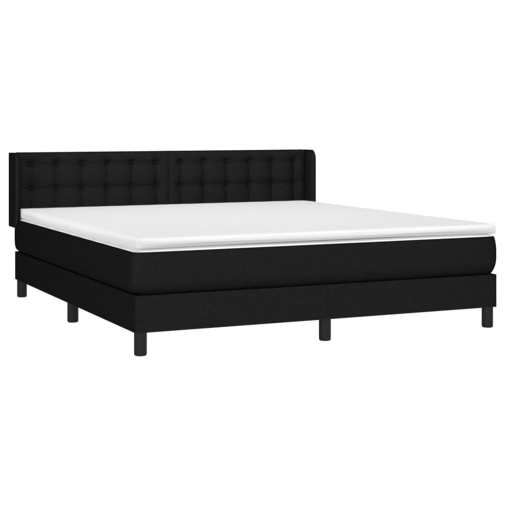 Boxspring met matras stof zwart 160x200 cm is nu te koop bij PeponiXL, paradijselijk wonen!