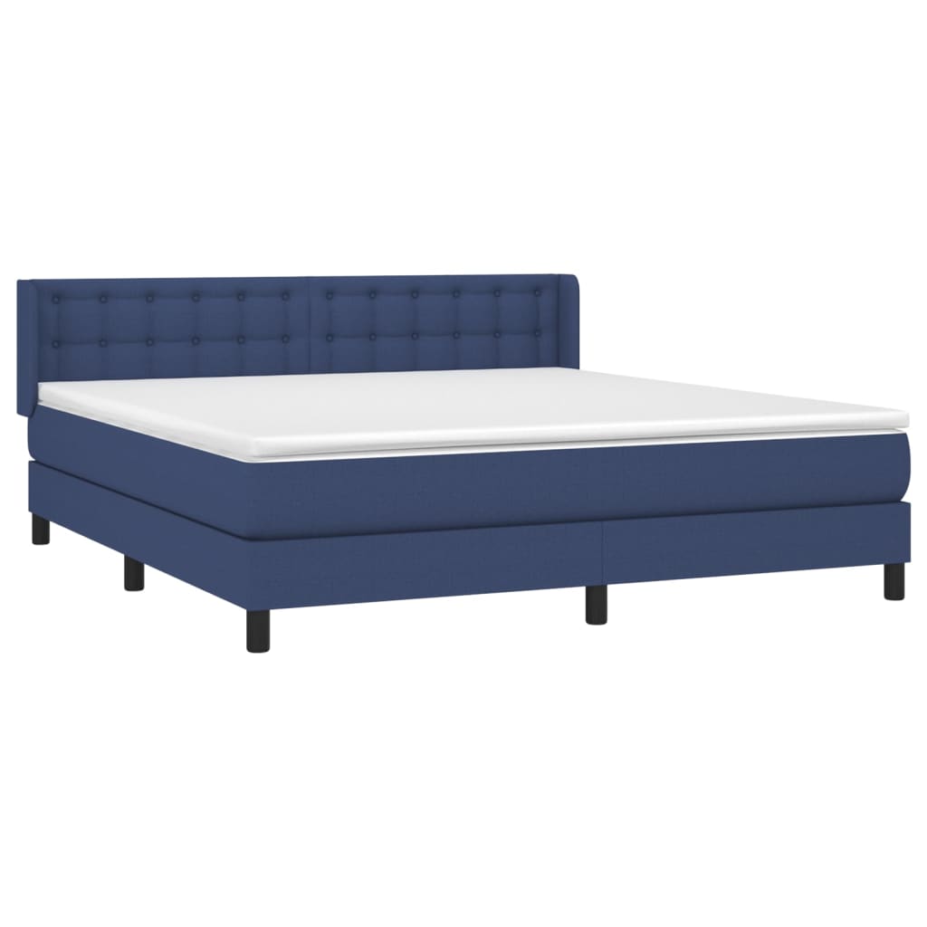 Boxspring met matras stof blauw 160x200 cm is nu te koop bij PeponiXL, paradijselijk wonen!