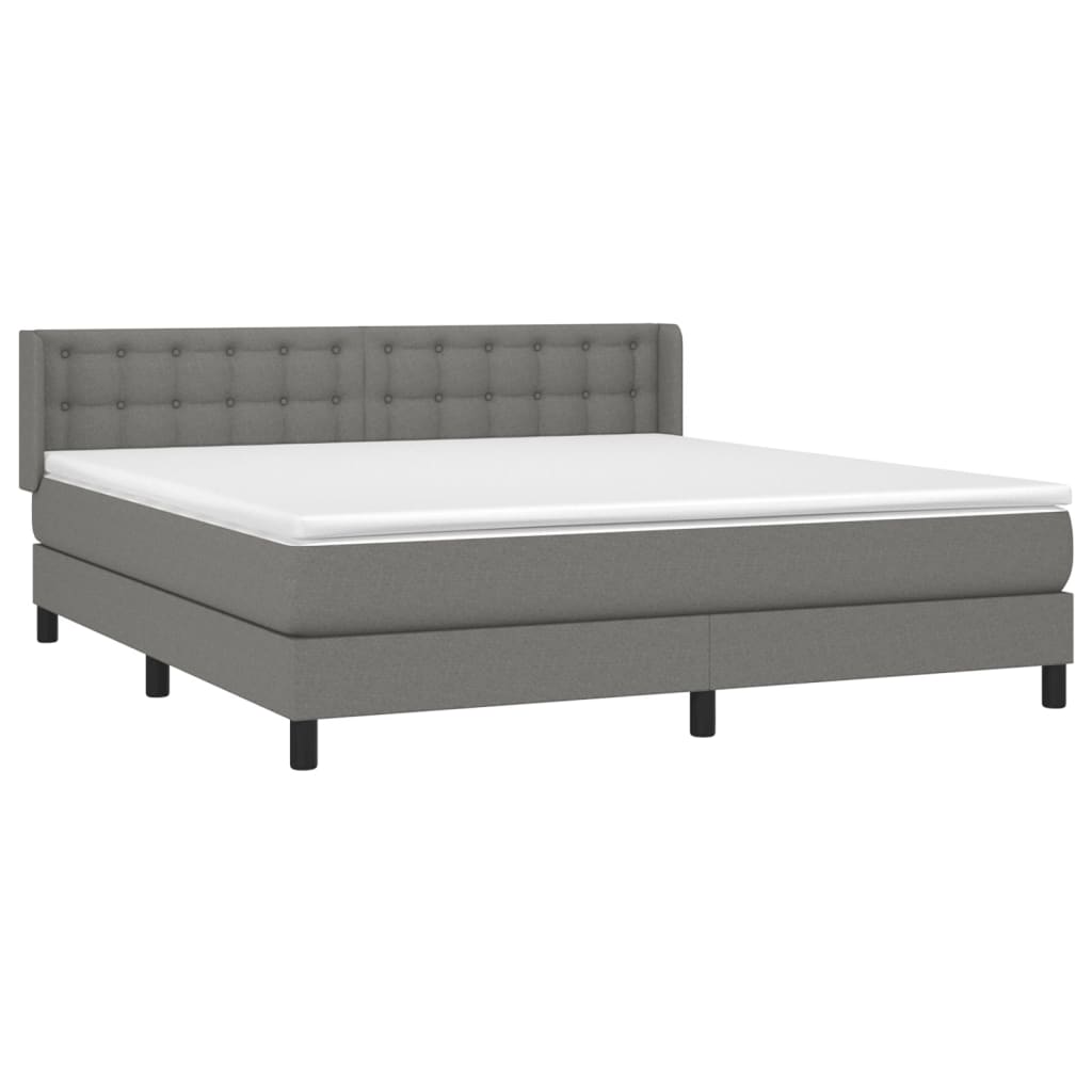 Boxspring met matras stof donkergrijs 180x200 cm is nu te koop bij PeponiXL, paradijselijk wonen!