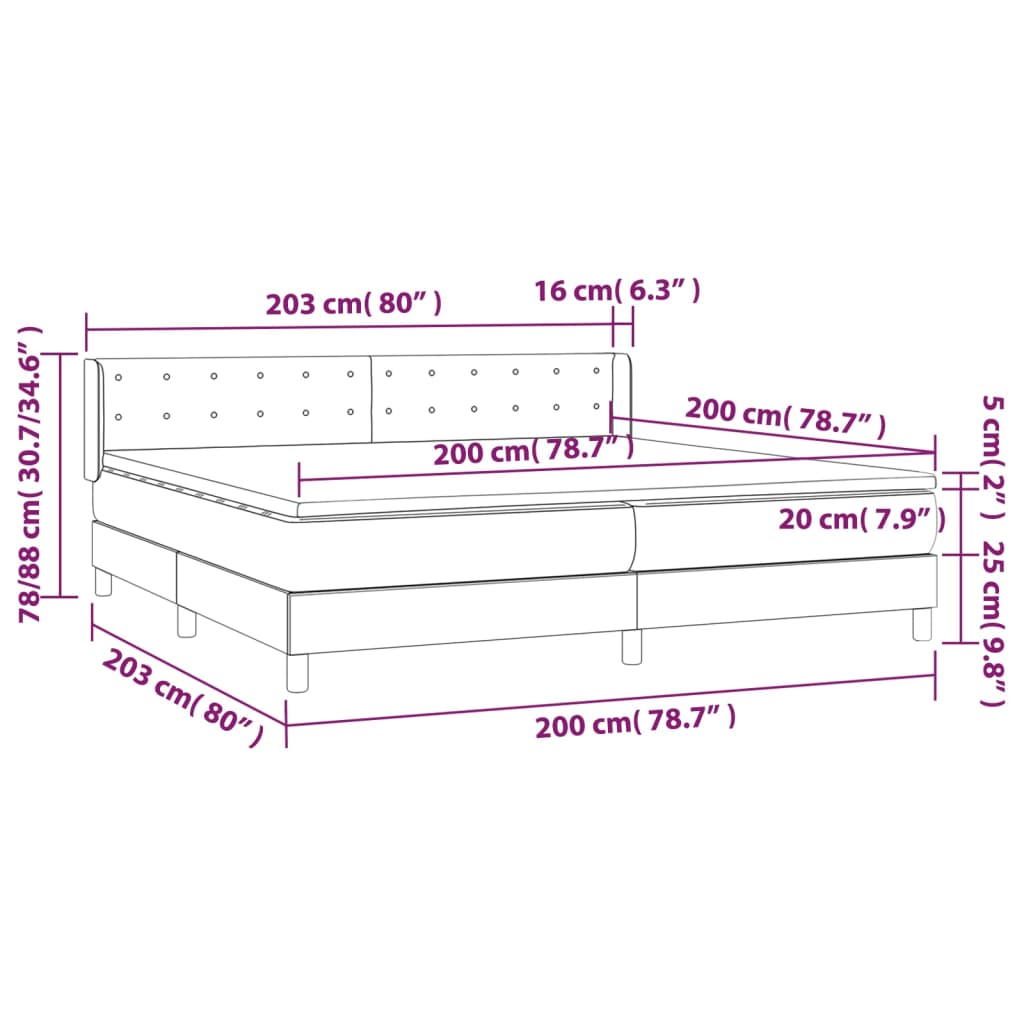 Boxspring met matras stof zwart 200x200 cm is nu te koop bij PeponiXL, paradijselijk wonen!