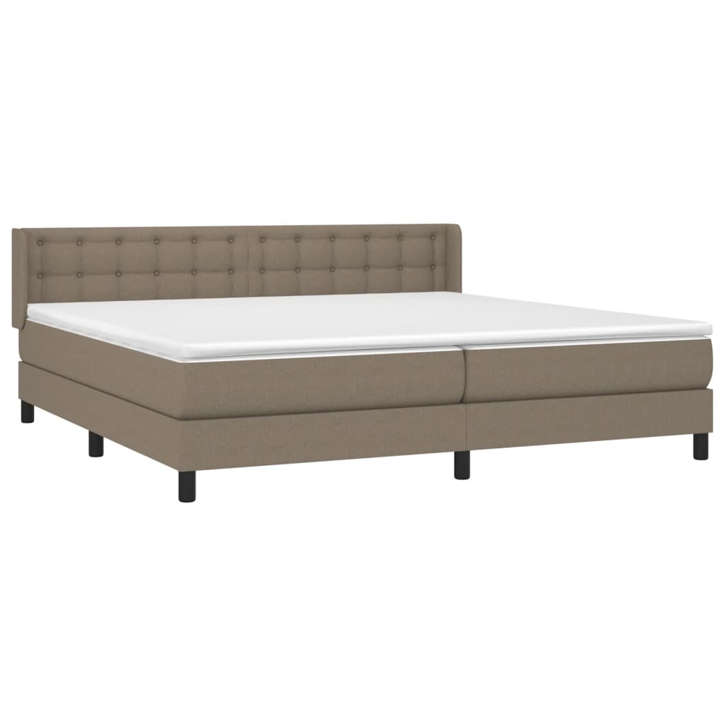 Boxspring met matras stof taupe 200x200 cm is nu te koop bij PeponiXL, paradijselijk wonen!