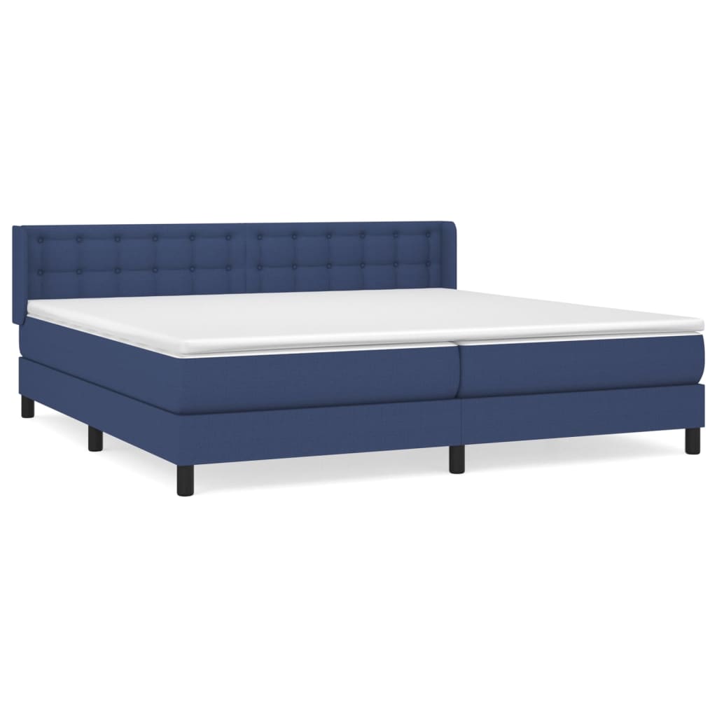 Boxspring met matras stof blauw 200x200 cm is nu te koop bij PeponiXL, paradijselijk wonen!