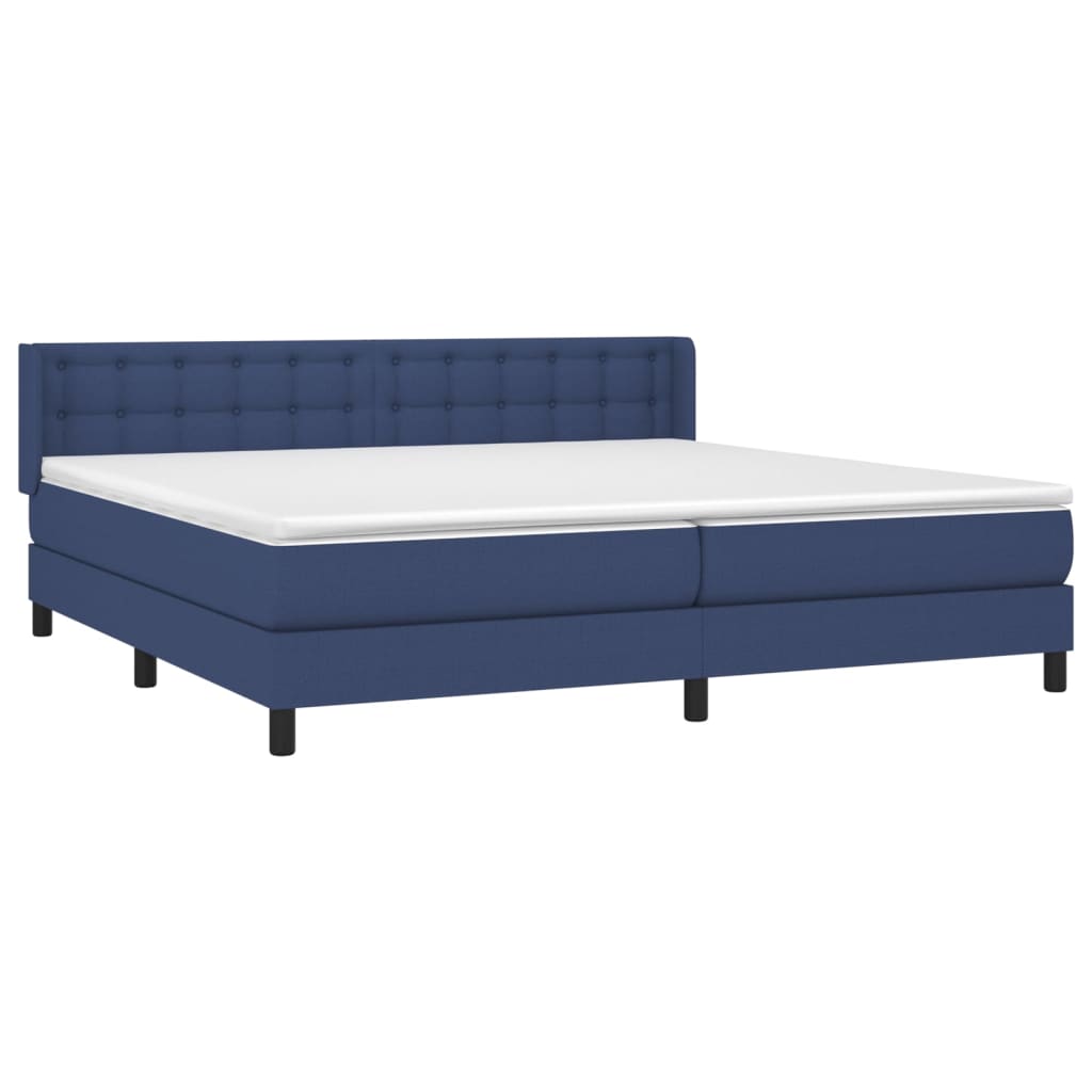 Boxspring met matras stof blauw 200x200 cm is nu te koop bij PeponiXL, paradijselijk wonen!