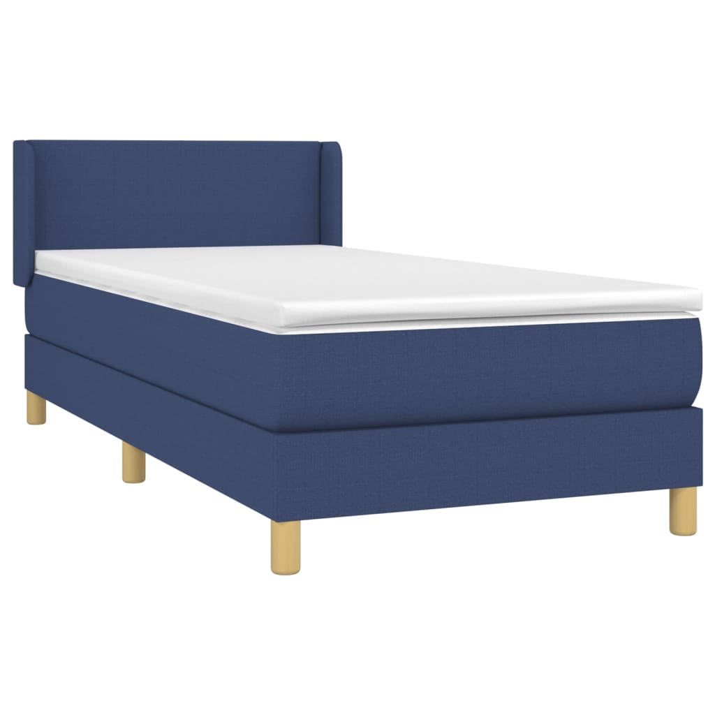 Boxspring met matras stof blauw 90x190 cm is nu te koop bij PeponiXL, paradijselijk wonen!