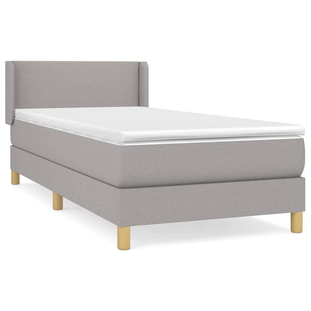 Boxspring met matras stof lichtgrijs 90x200 cm is nu te koop bij PeponiXL, paradijselijk wonen!