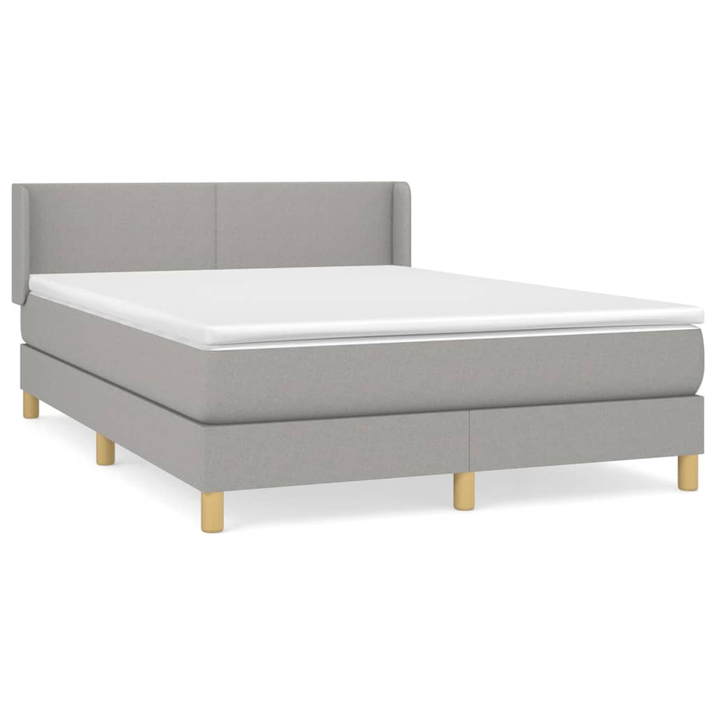 Boxspring met matras stof lichtgrijs 140x190 cm is nu te koop bij PeponiXL, paradijselijk wonen!