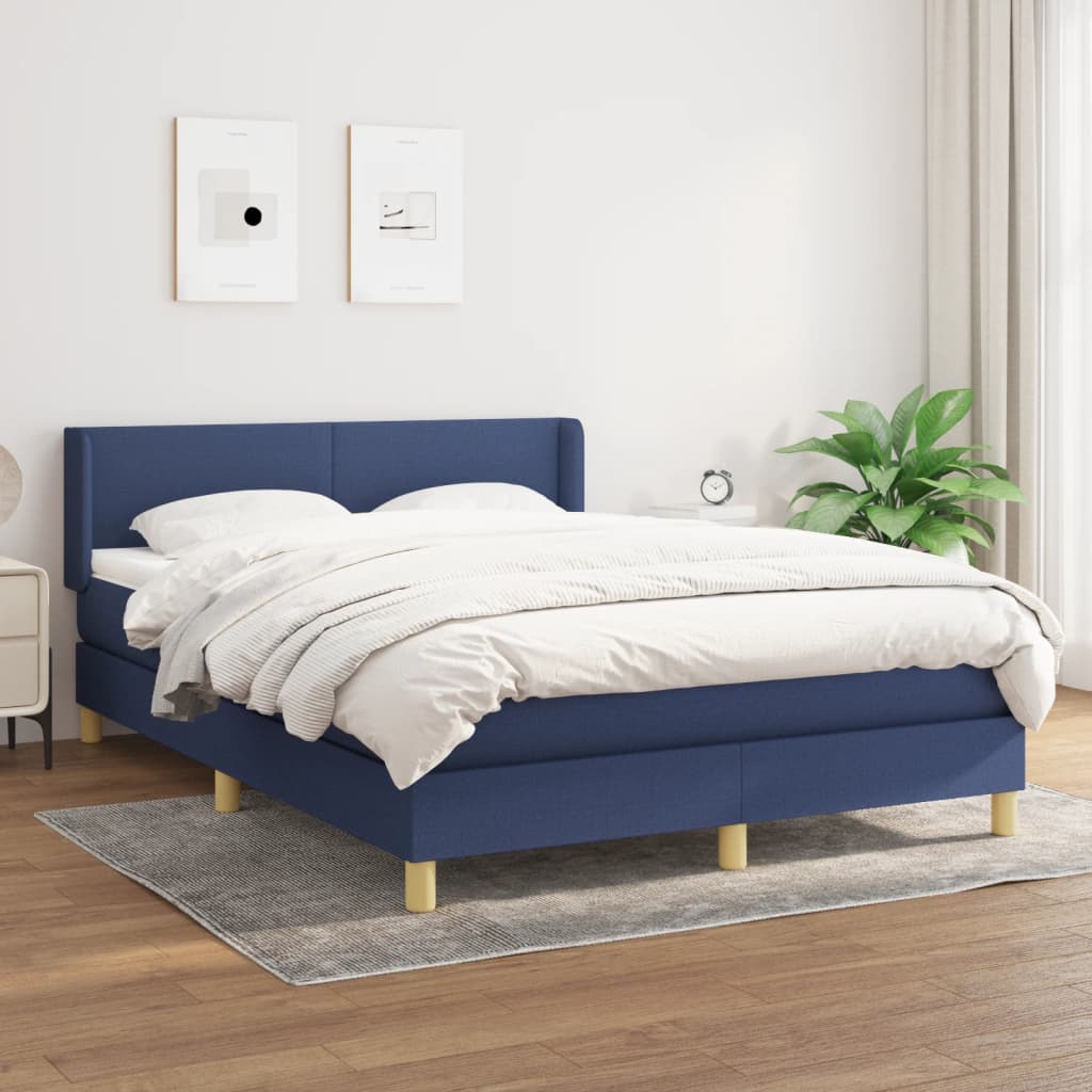 Boxspring met matras stof blauw 140x200 cm is nu te koop bij PeponiXL, paradijselijk wonen!