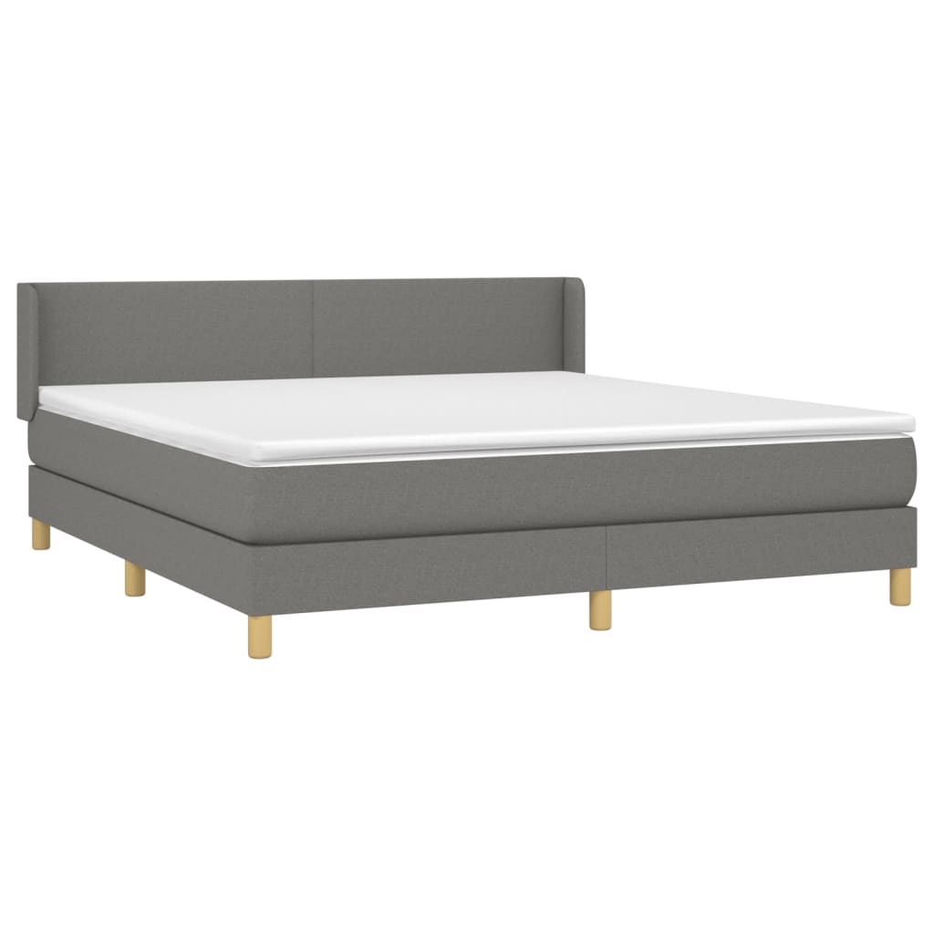 Boxspring met matras stof donkergrijs 180x200 cm is nu te koop bij PeponiXL, paradijselijk wonen!