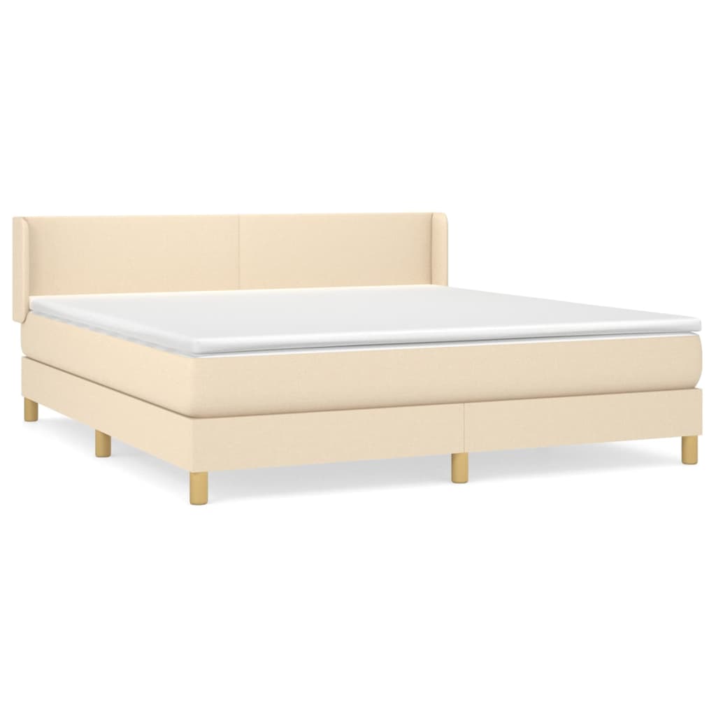 Boxspring met matras stof crèmekleurig 180x200 cm is nu te koop bij PeponiXL, paradijselijk wonen!