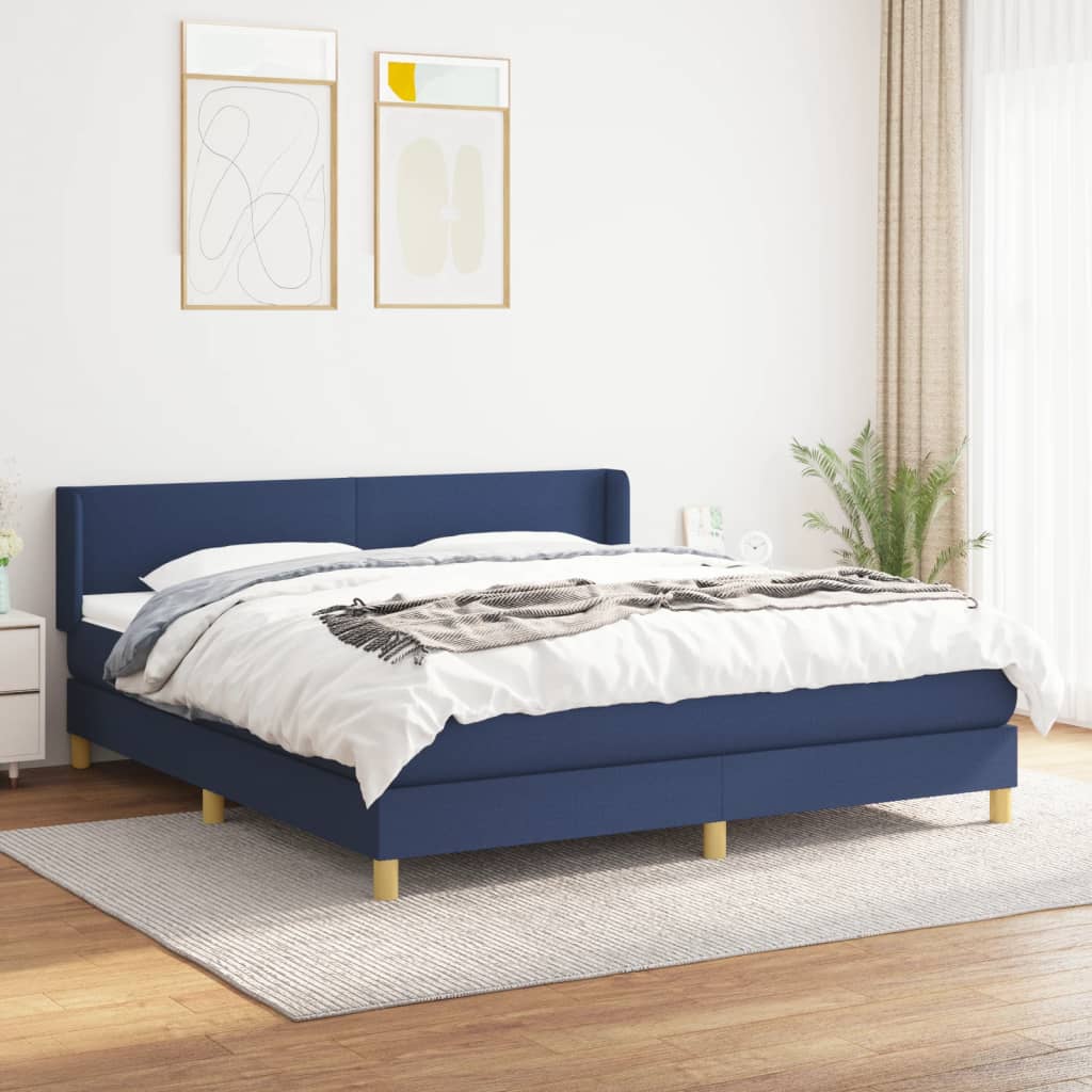 Boxspring met matras stof blauw 180x200 cm is nu te koop bij PeponiXL, paradijselijk wonen!