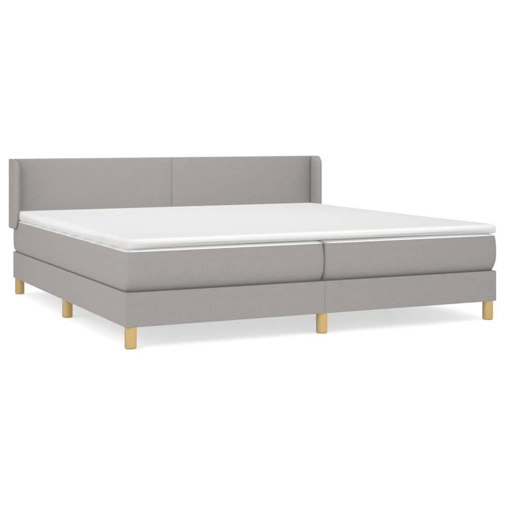 Boxspring met matras stof lichtgrijs 200x200 cm is nu te koop bij PeponiXL, paradijselijk wonen!