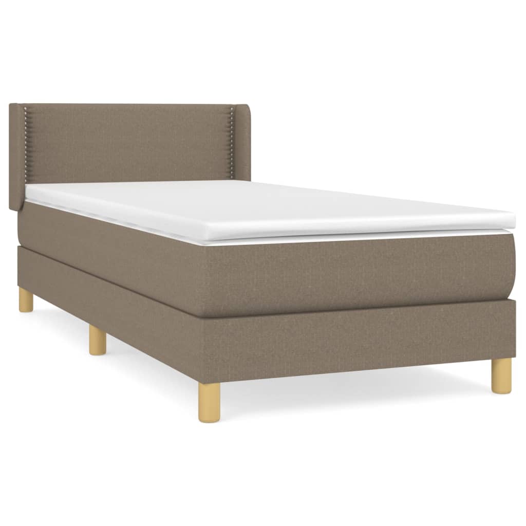 Boxspring met matras stof taupe 90x200 cm is nu te koop bij PeponiXL, paradijselijk wonen!