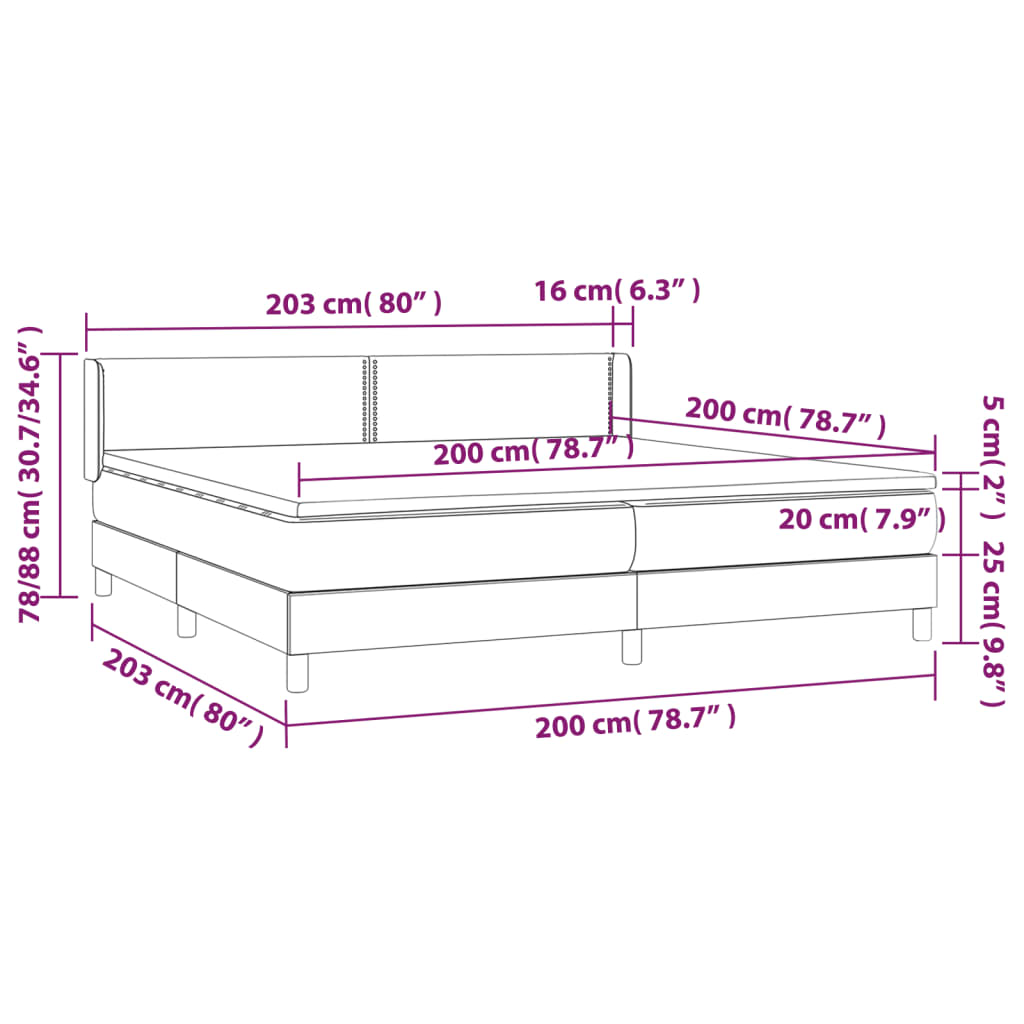 Boxspring met matras stof lichtgrijs 200x200 cm is nu te koop bij PeponiXL, paradijselijk wonen!