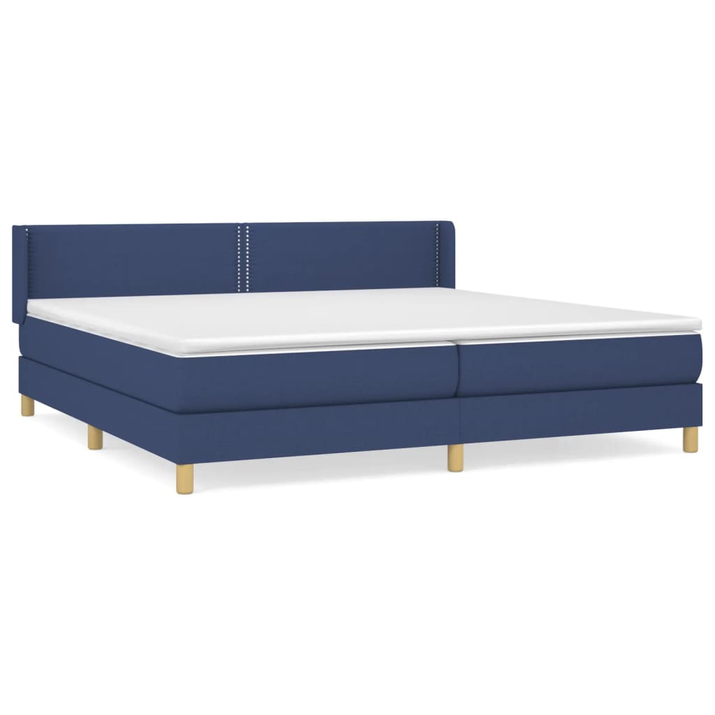 Boxspring met matras stof blauw 200x200 cm is nu te koop bij PeponiXL, paradijselijk wonen!