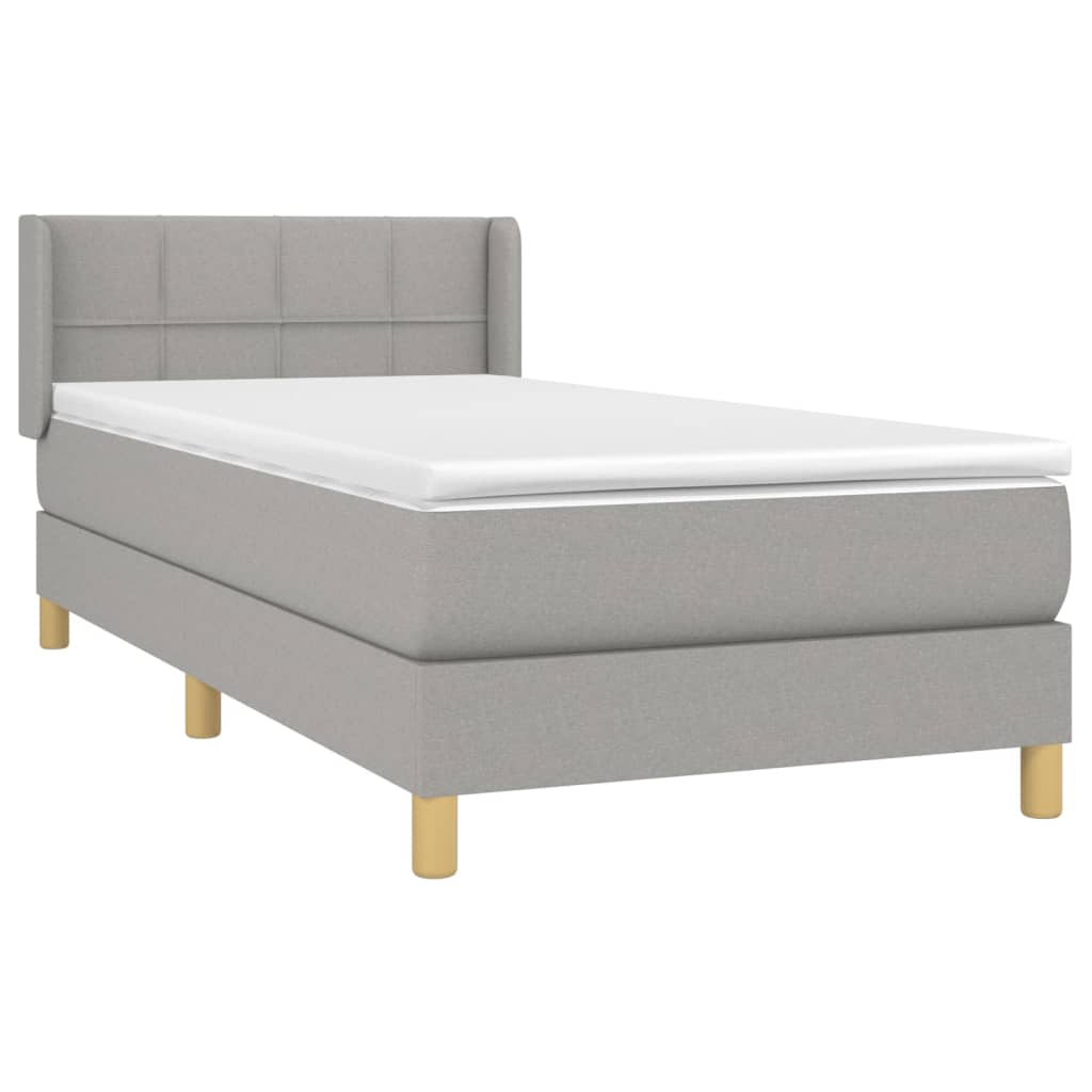 Boxspring met matras stof lichtgrijs 80x200 cm is nu te koop bij PeponiXL, paradijselijk wonen!