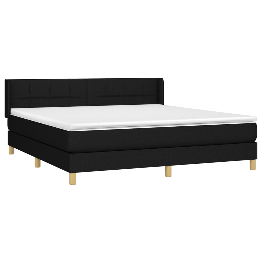 Boxspring met matras stof zwart 160x200 cm is nu te koop bij PeponiXL, paradijselijk wonen!