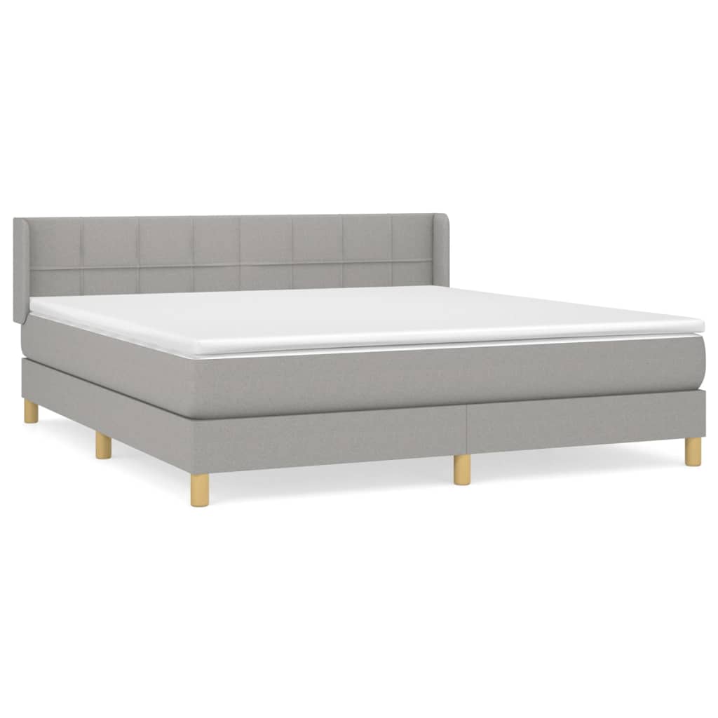 Boxspring met matras stof lichtgrijs 180x200 cm is nu te koop bij PeponiXL, paradijselijk wonen!