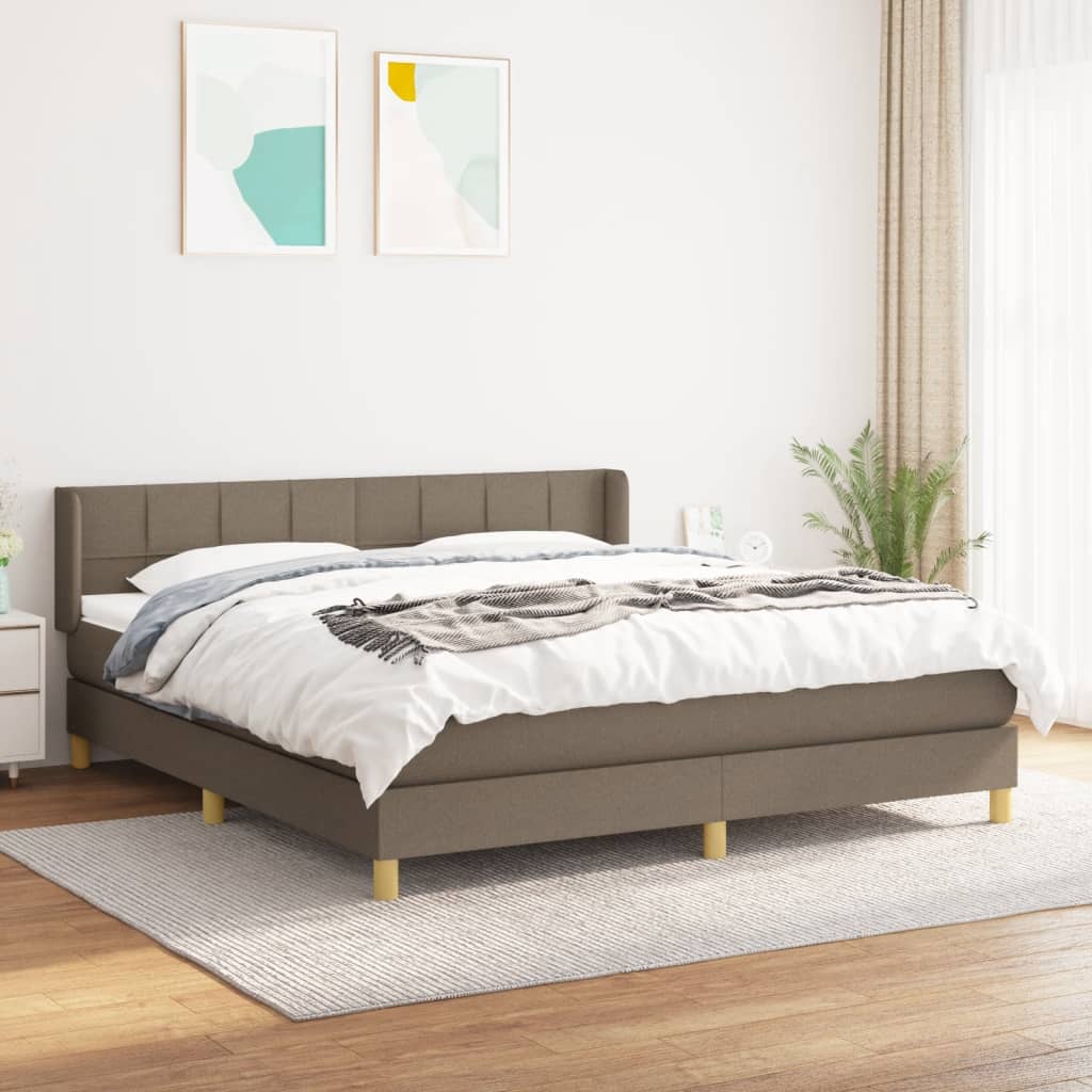 Boxspring met matras stof taupe 180x200 cm is nu te koop bij PeponiXL, paradijselijk wonen!