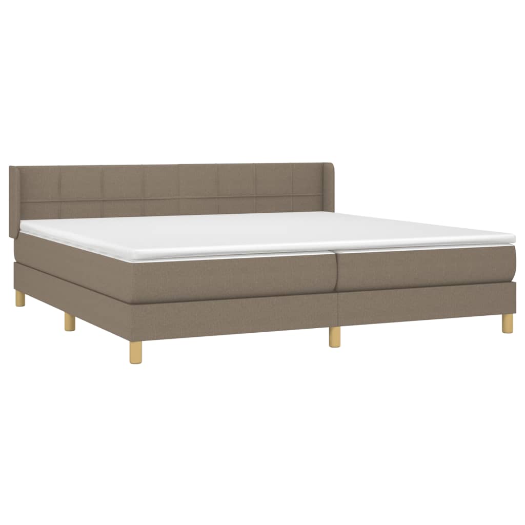 Boxspring met matras stof taupe 200x200 cm is nu te koop bij PeponiXL, paradijselijk wonen!