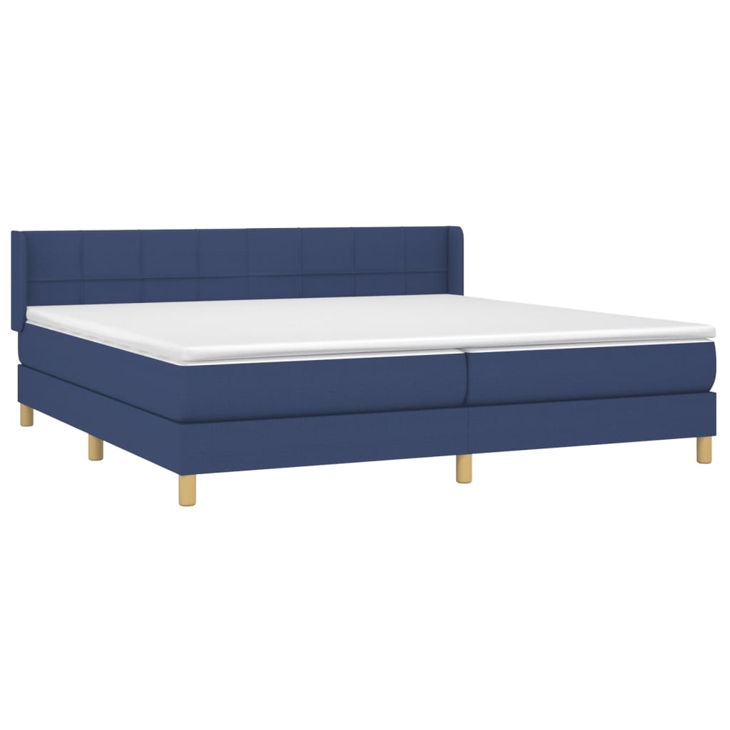 Boxspring met matras stof blauw 200x200 cm is nu te koop bij PeponiXL, paradijselijk wonen!