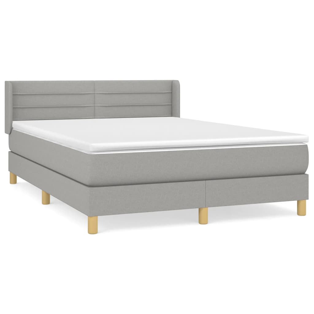 Boxspring met matras stof lichtgrijs 140x190 cm is nu te koop bij PeponiXL, paradijselijk wonen!