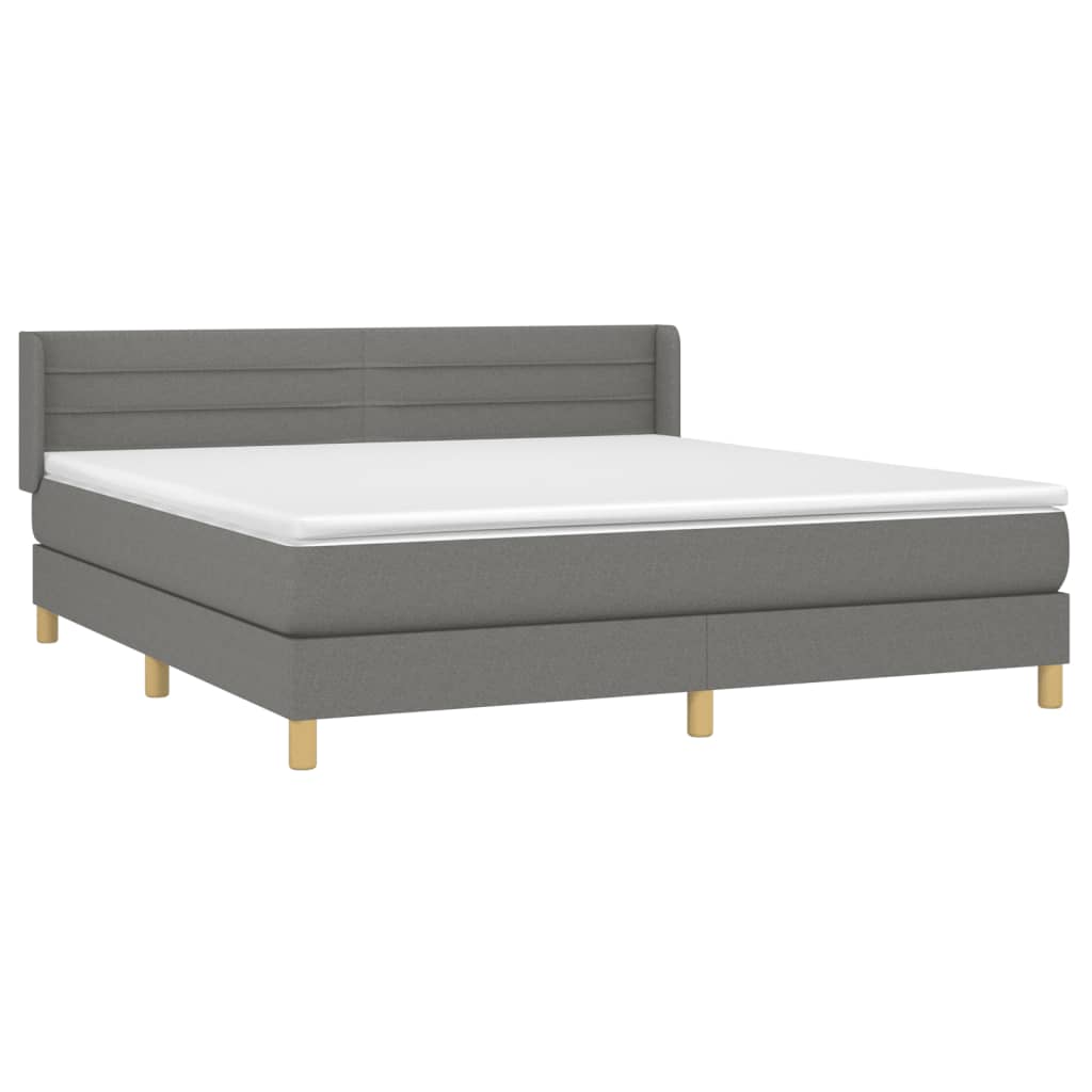 Boxspring met matras stof donkergrijs 160x200 cm is nu te koop bij PeponiXL, paradijselijk wonen!