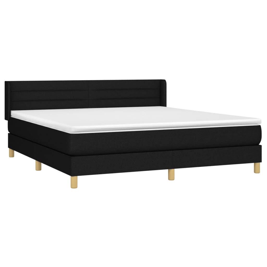 Boxspring met matras stof zwart 160x200 cm is nu te koop bij PeponiXL, paradijselijk wonen!