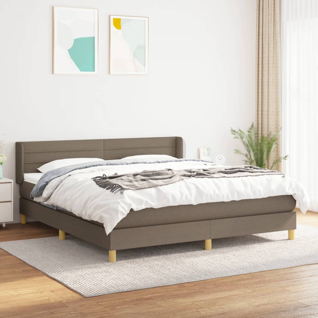 Boxspring met matras stof taupe 160x200 cm is nu te koop bij PeponiXL, paradijselijk wonen!