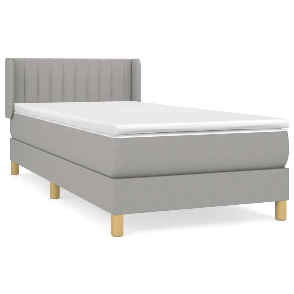 Boxspring met matras stof lichtgrijs 100x200 cm is nu te koop bij PeponiXL, paradijselijk wonen!