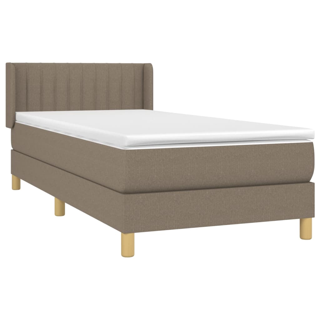 Boxspring met matras stof taupe 100x200 cm is nu te koop bij PeponiXL, paradijselijk wonen!