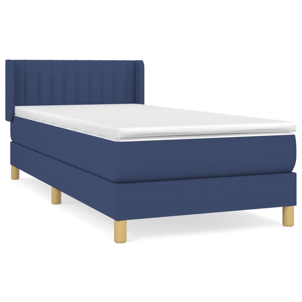 Boxspring met matras stof blauw 100x200 cm is nu te koop bij PeponiXL, paradijselijk wonen!