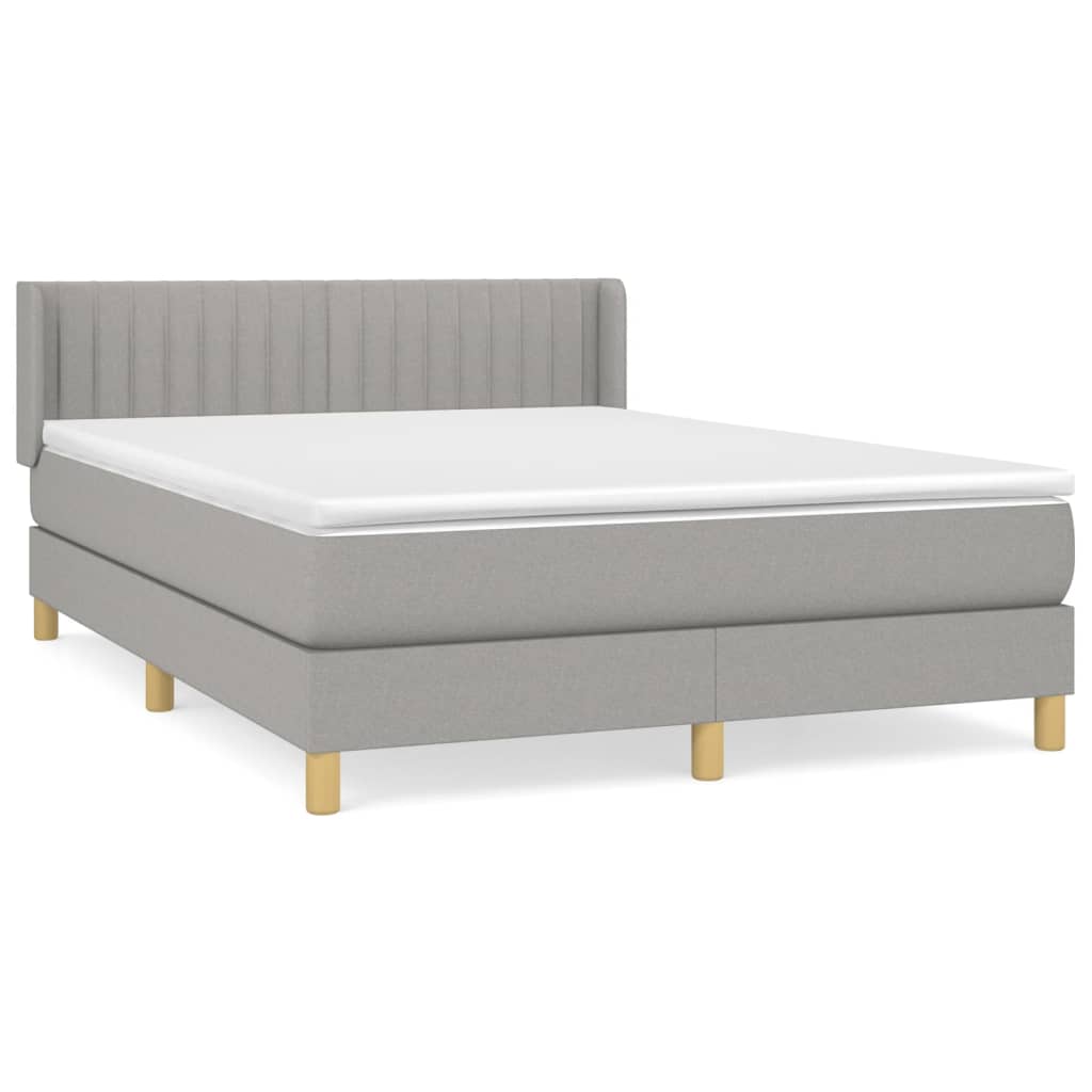 Boxspring met matras stof lichtgrijs 140x190 cm is nu te koop bij PeponiXL, paradijselijk wonen!