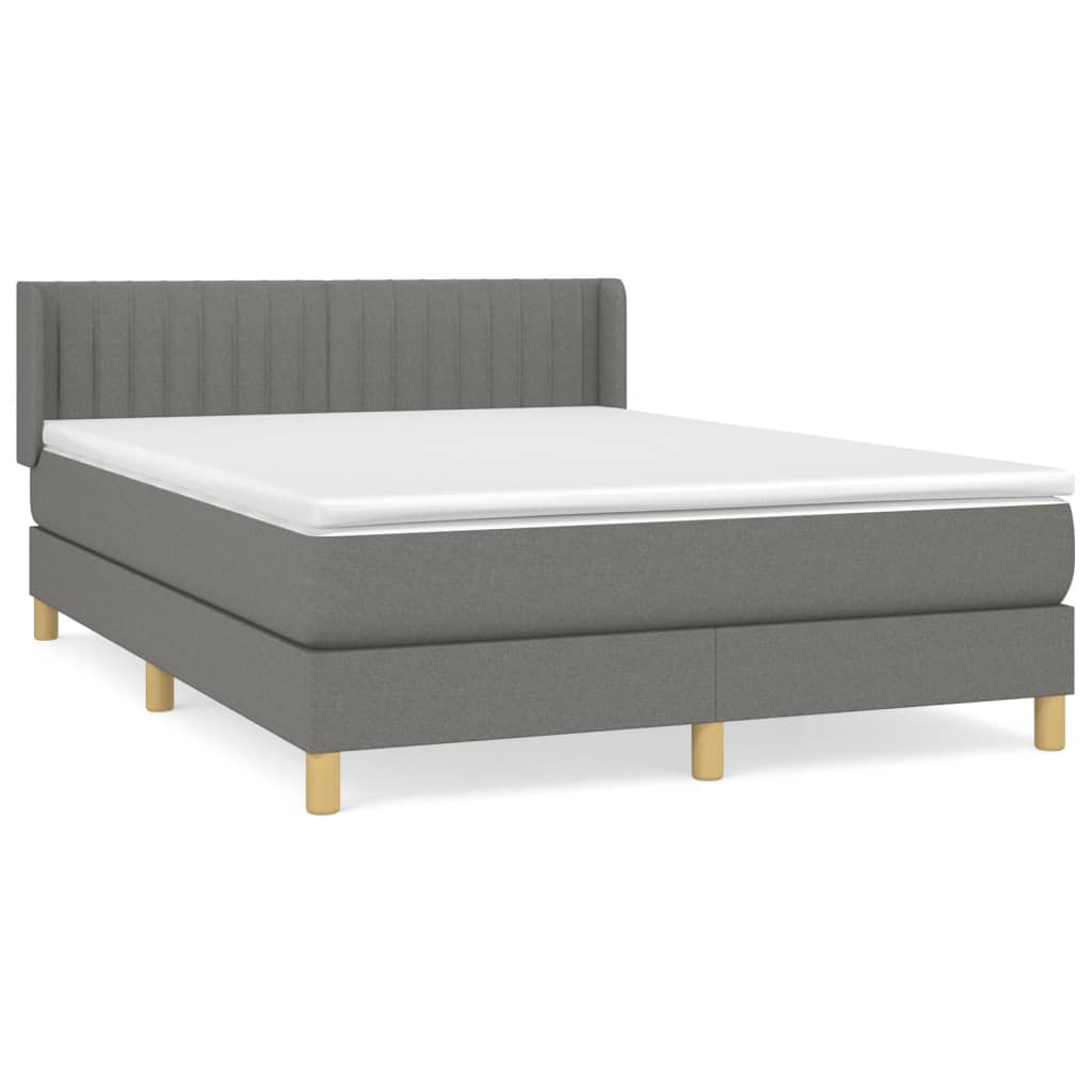 Boxspring met matras stof donkergrijs 140x190 cm is nu te koop bij PeponiXL, paradijselijk wonen!