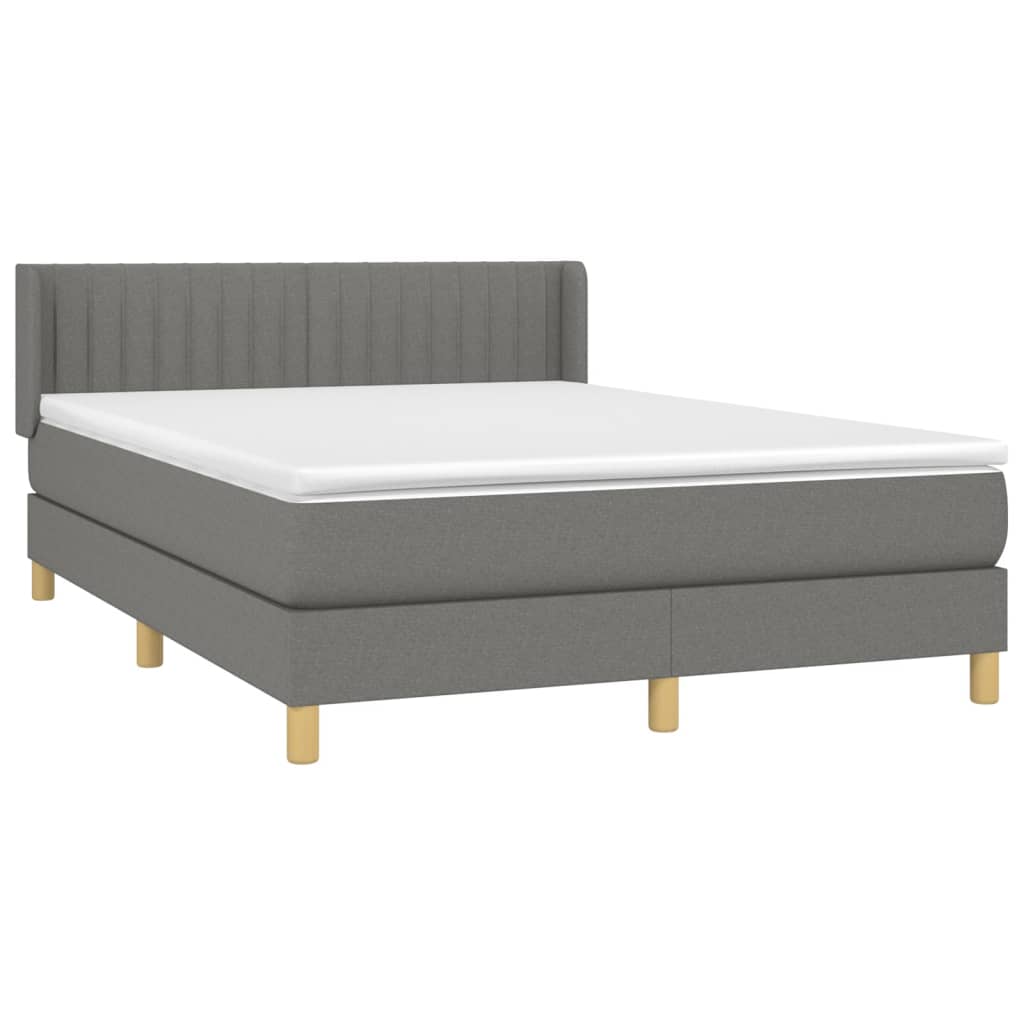 Boxspring met matras stof donkergrijs 140x190 cm is nu te koop bij PeponiXL, paradijselijk wonen!